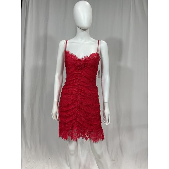 For Love & Lemons 'Della' Red Rosette Mini Dress Size 1X - NWT - Picture 2 of 5